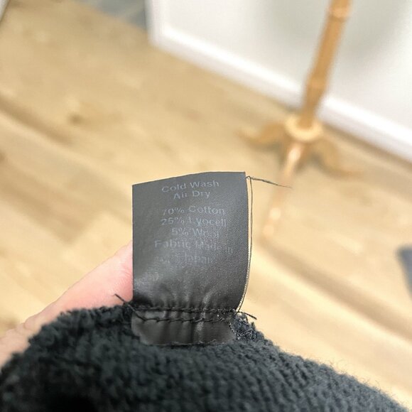 Robin Lane Wool Blend Cowl-Neck Raw Edge Contemporary Sweater Black size Medium - Picture 12 of 12